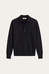 Alessandro Merino Polo Knit Black