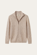 Bolzano Cable Zip Knit Camel