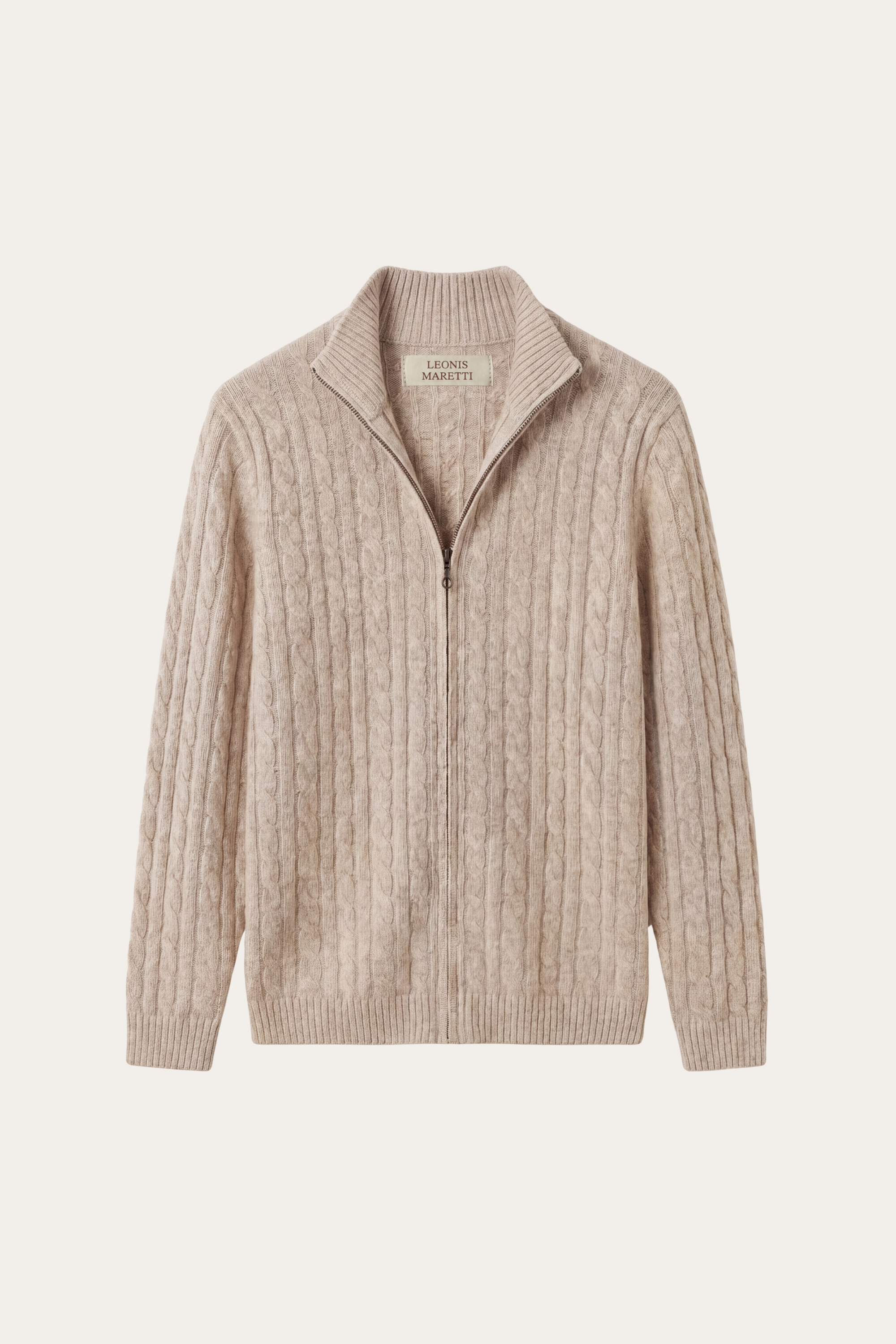 Bolzano Cable Zip Knit Camel