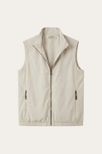Valeno Stand-Collar Zip Vest Beige