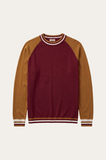 Cremona Merino Contrast Trim Crewneck Burgundy