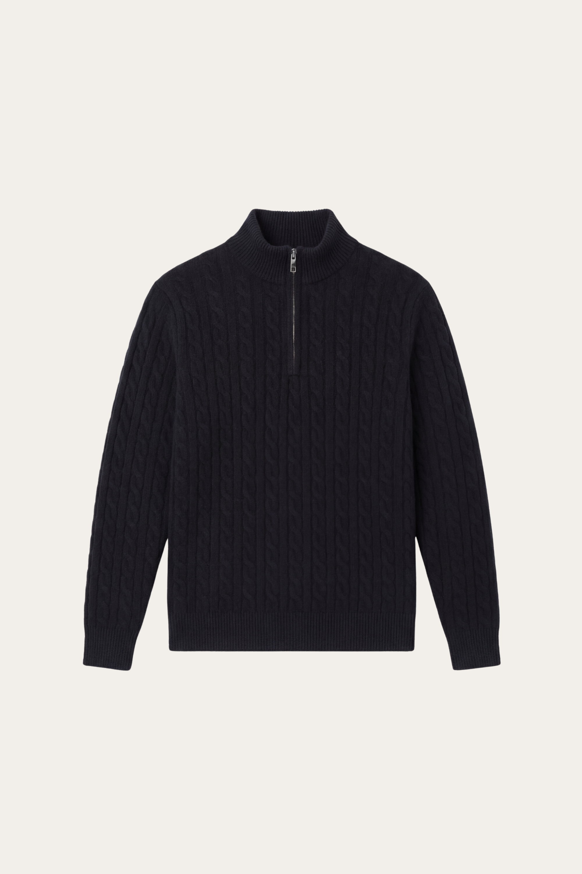 Lerano Cashmere Half-Zip Knit Black