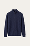 Bolzano Cable Zip Knit Blue Grey
