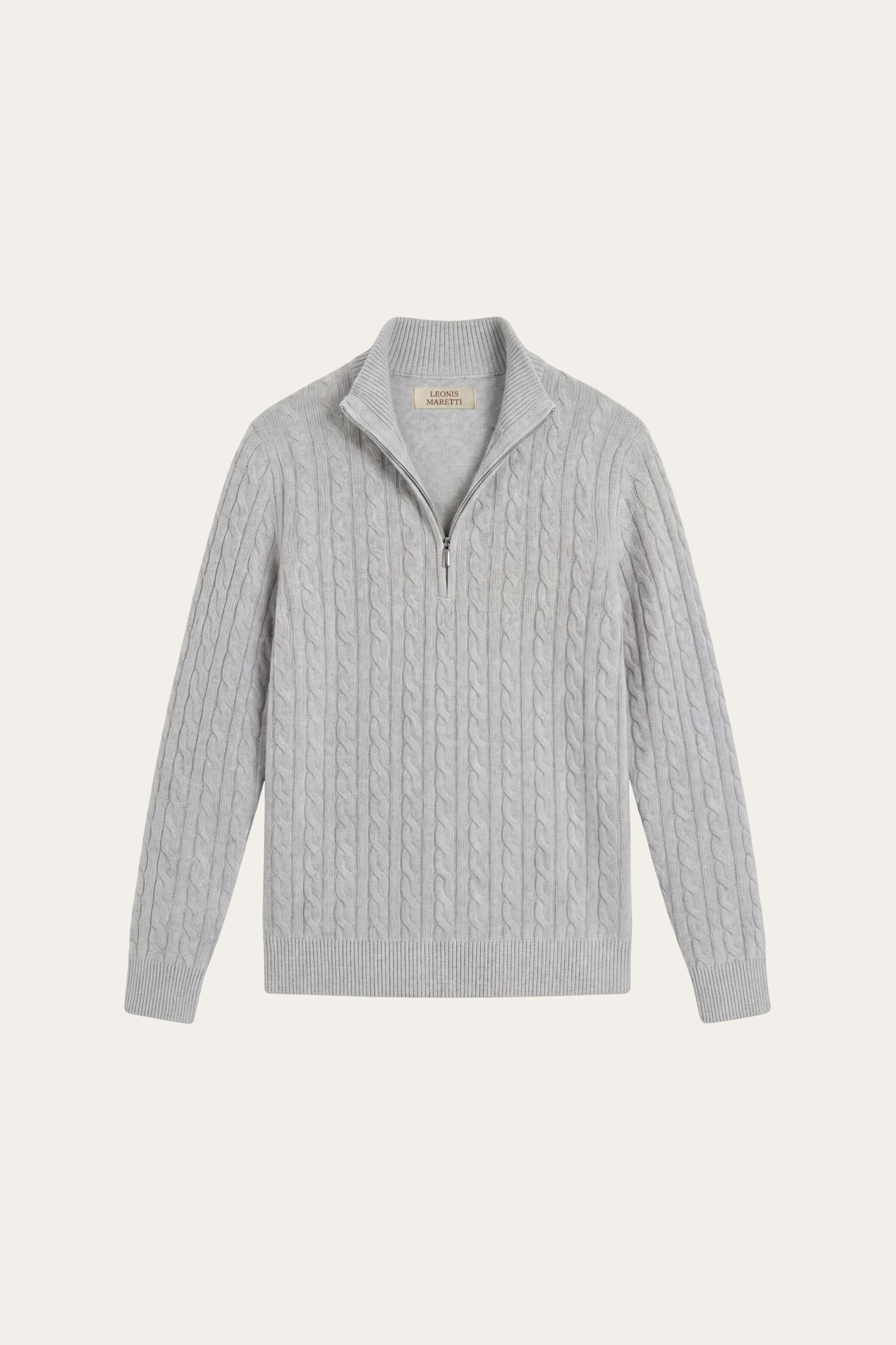 Lerano Cashmere Half-Zip Knit Grey