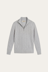 Lerano Cashmere Half-Zip Knit Grey