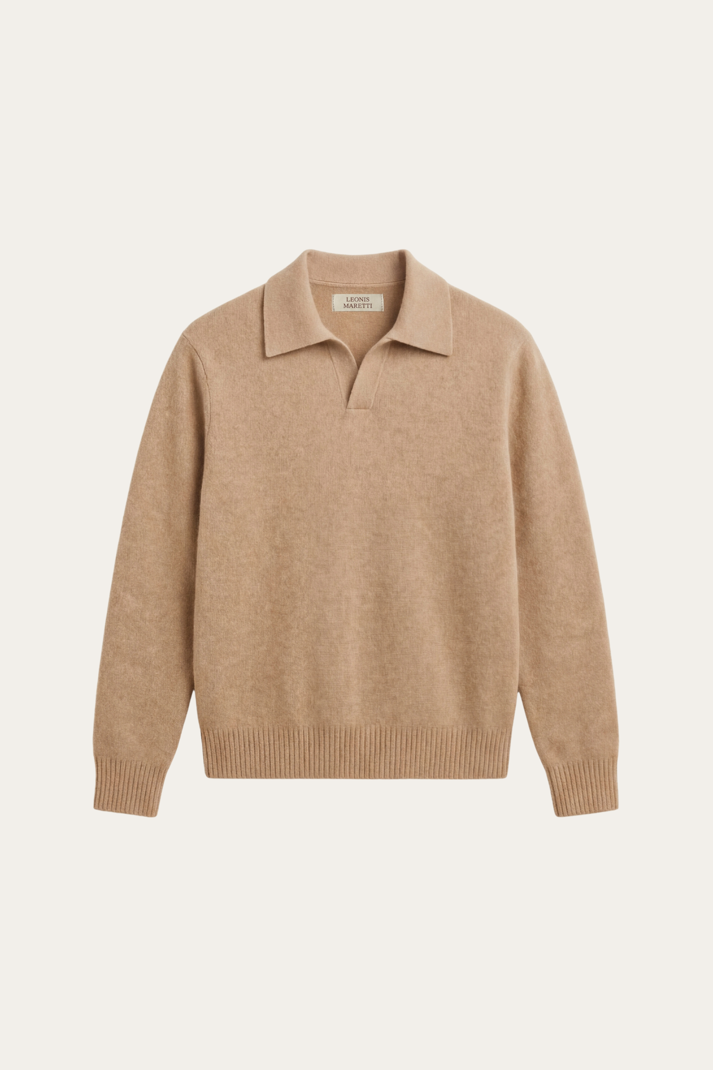 Marencio Cashmere Polo Knit Light Brown