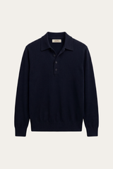 Alessandro Merino Polo Knit Navy