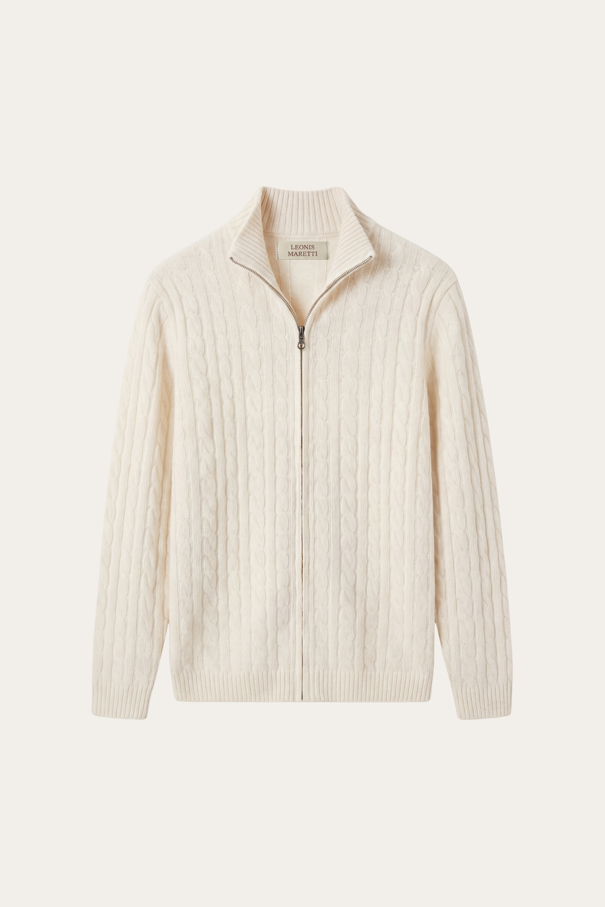 Bolzano Cable Zip Knit Ivory