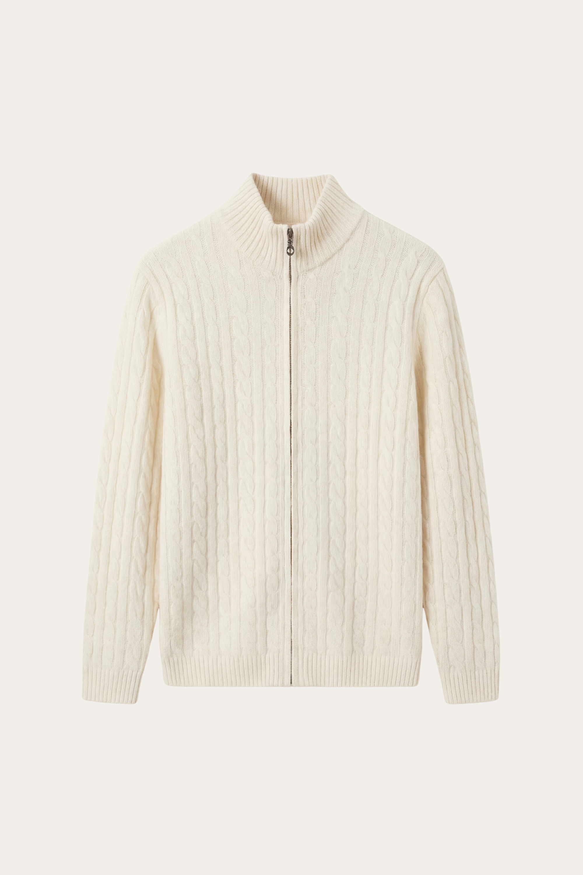 Bolzano Cable Zip Knit Ivory