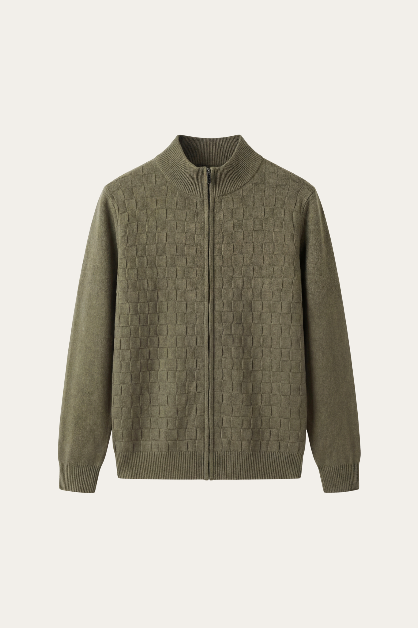 Cortina Textured Zip Sweater Green