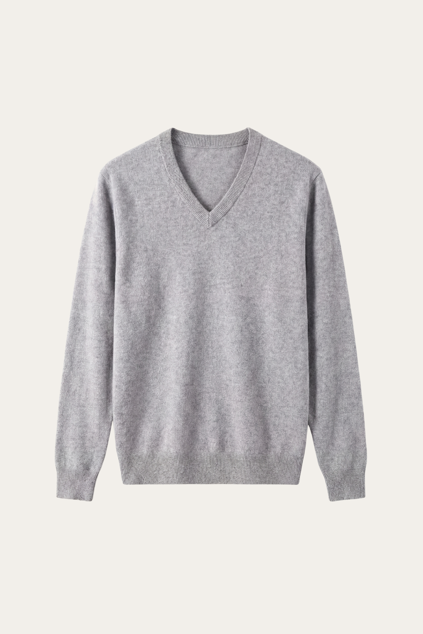 Merano V-Neck Knit Sweater Light Grey