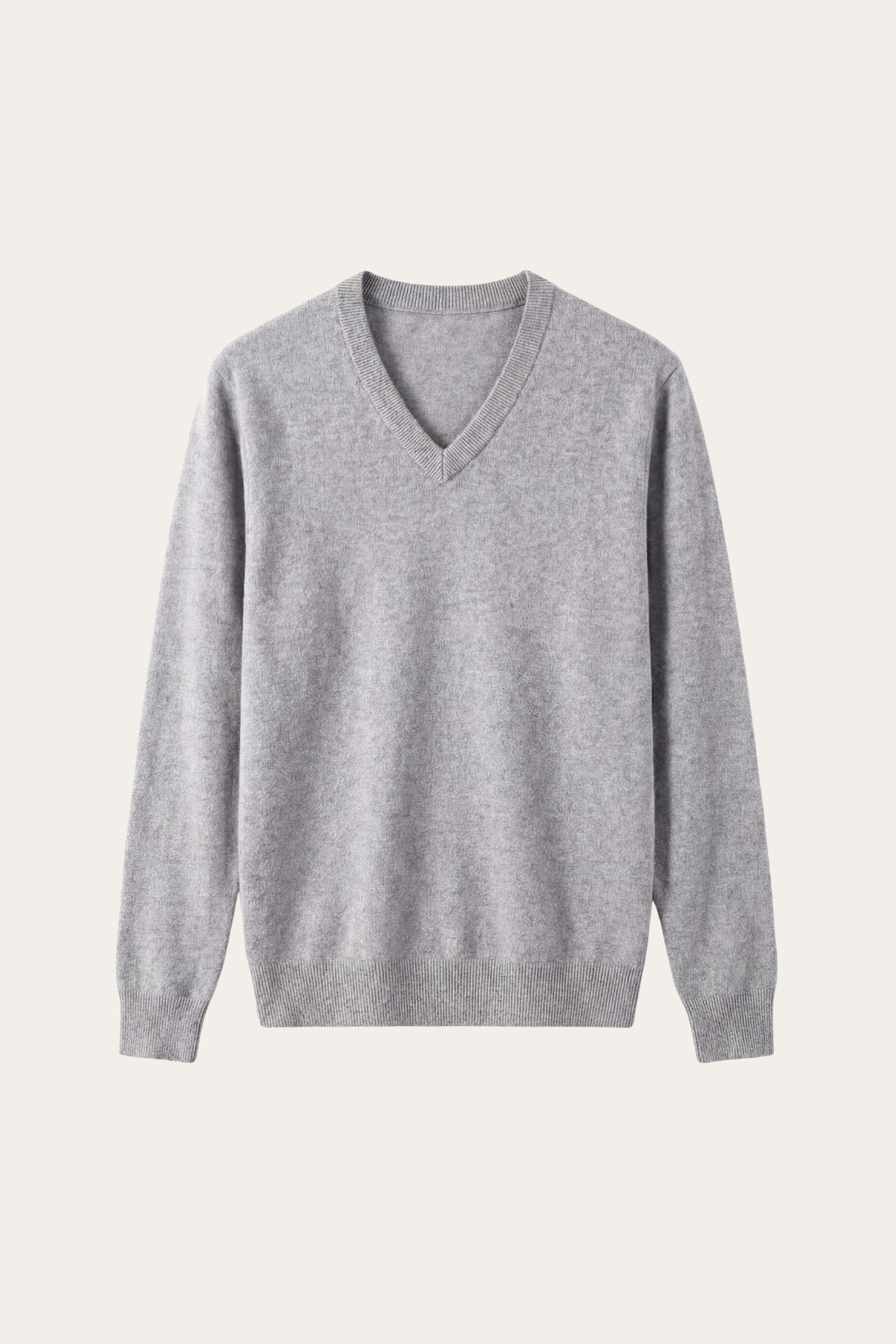 Merano V-Neck Knit Sweater Light Grey