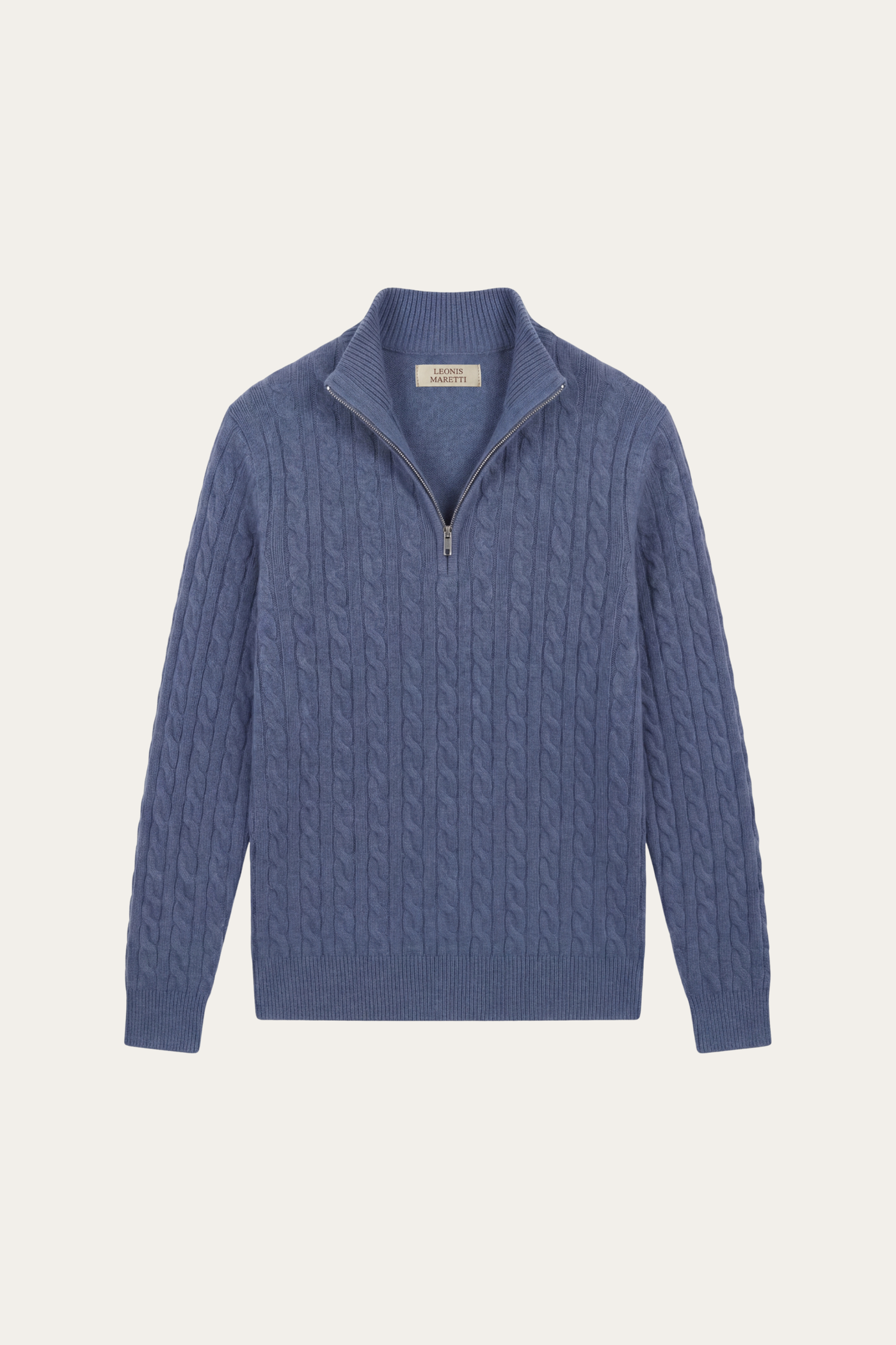 Lerano Cashmere Half-Zip Knit Blue