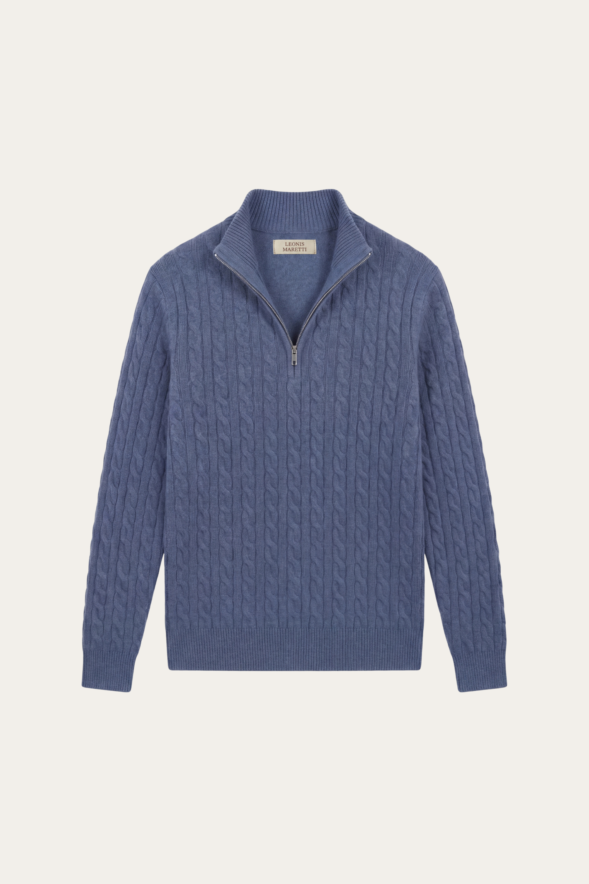 Lerano Cashmere Half-Zip Knit Blue