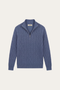 Lerano Cashmere Half-Zip Knit Blue