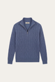 Lerano Cashmere Half-Zip Knit Blue