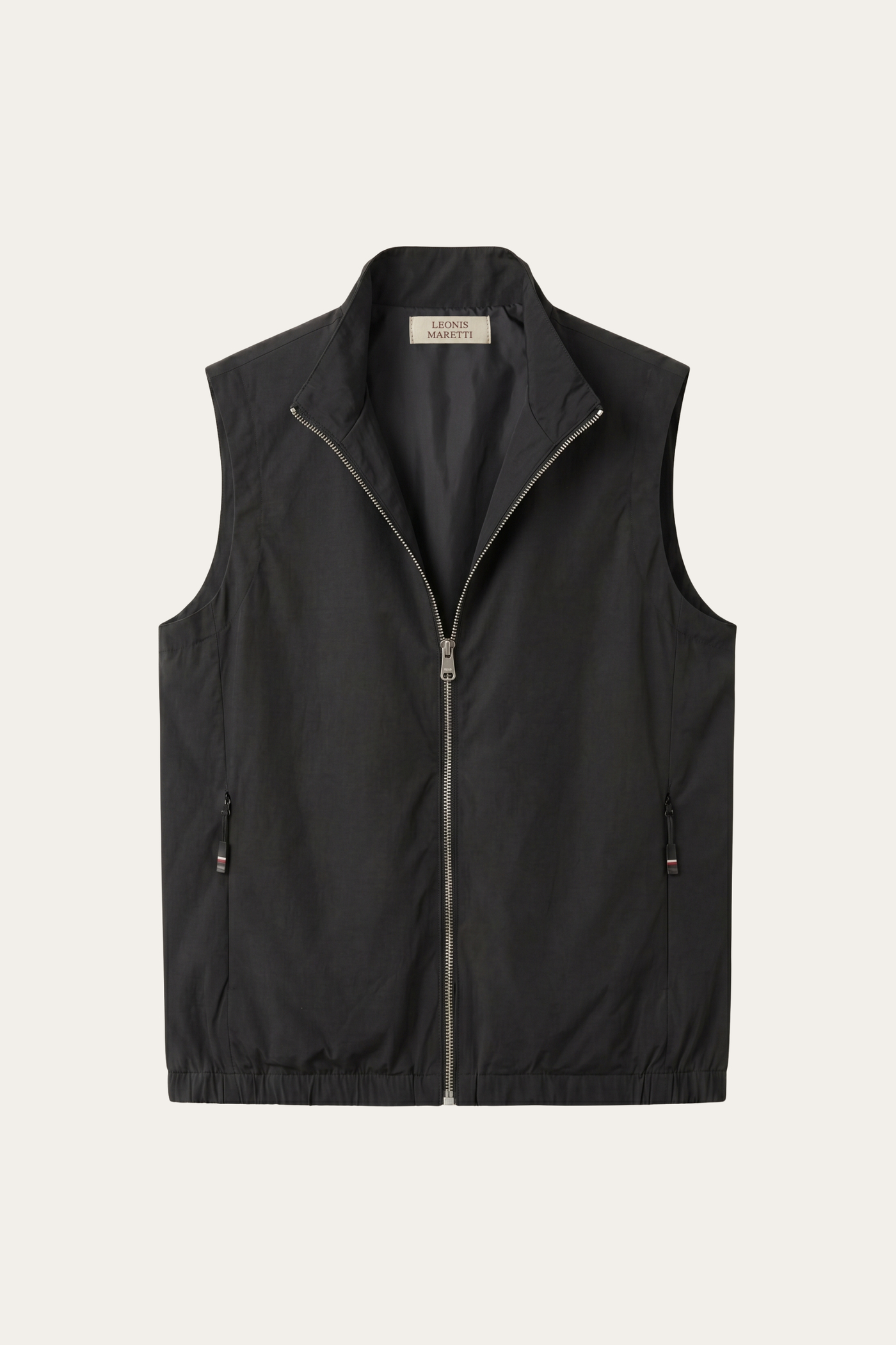 Valeno Stand-Collar Zip Vest Black