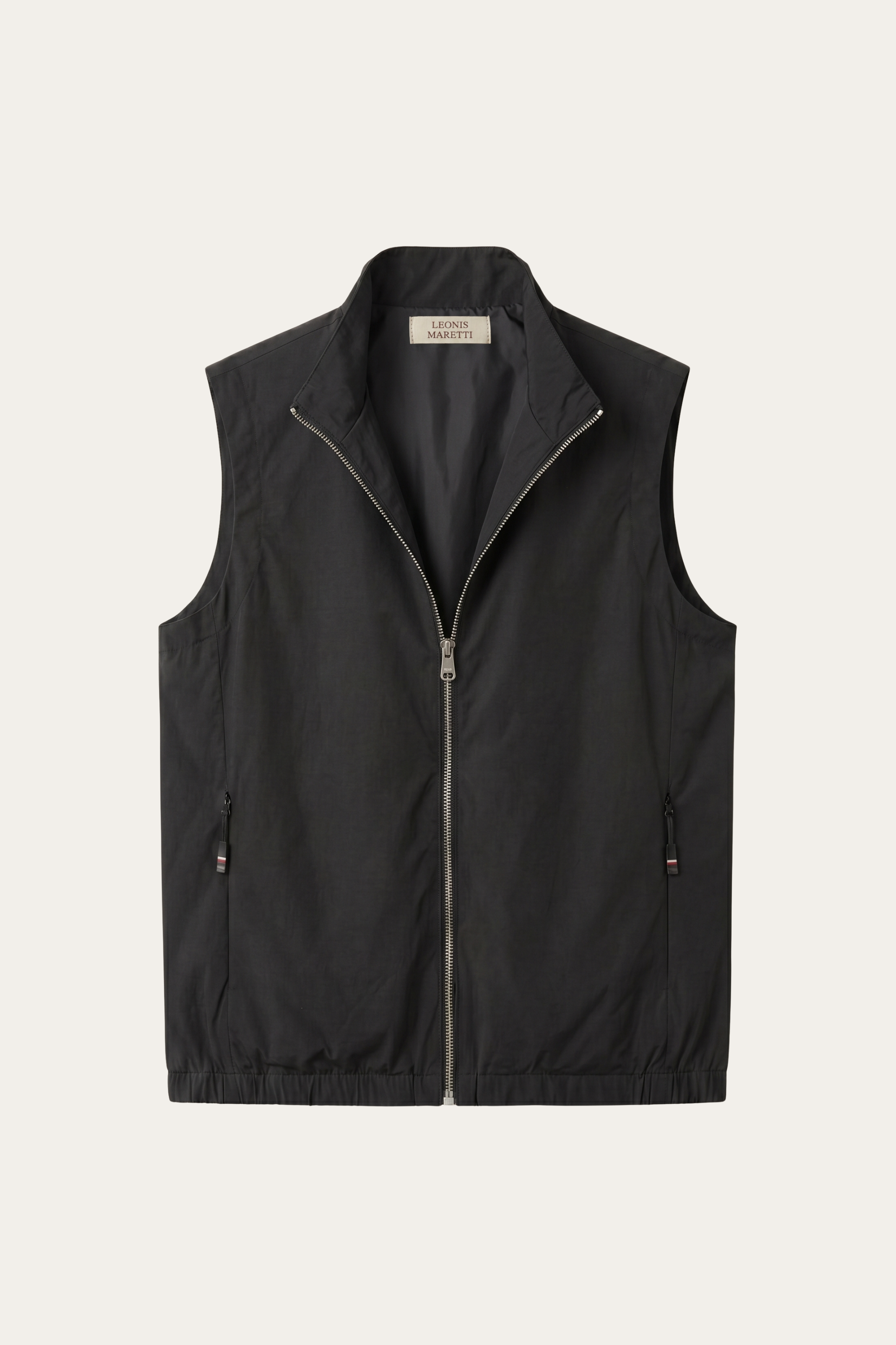 Valeno Stand-Collar Zip Vest Black