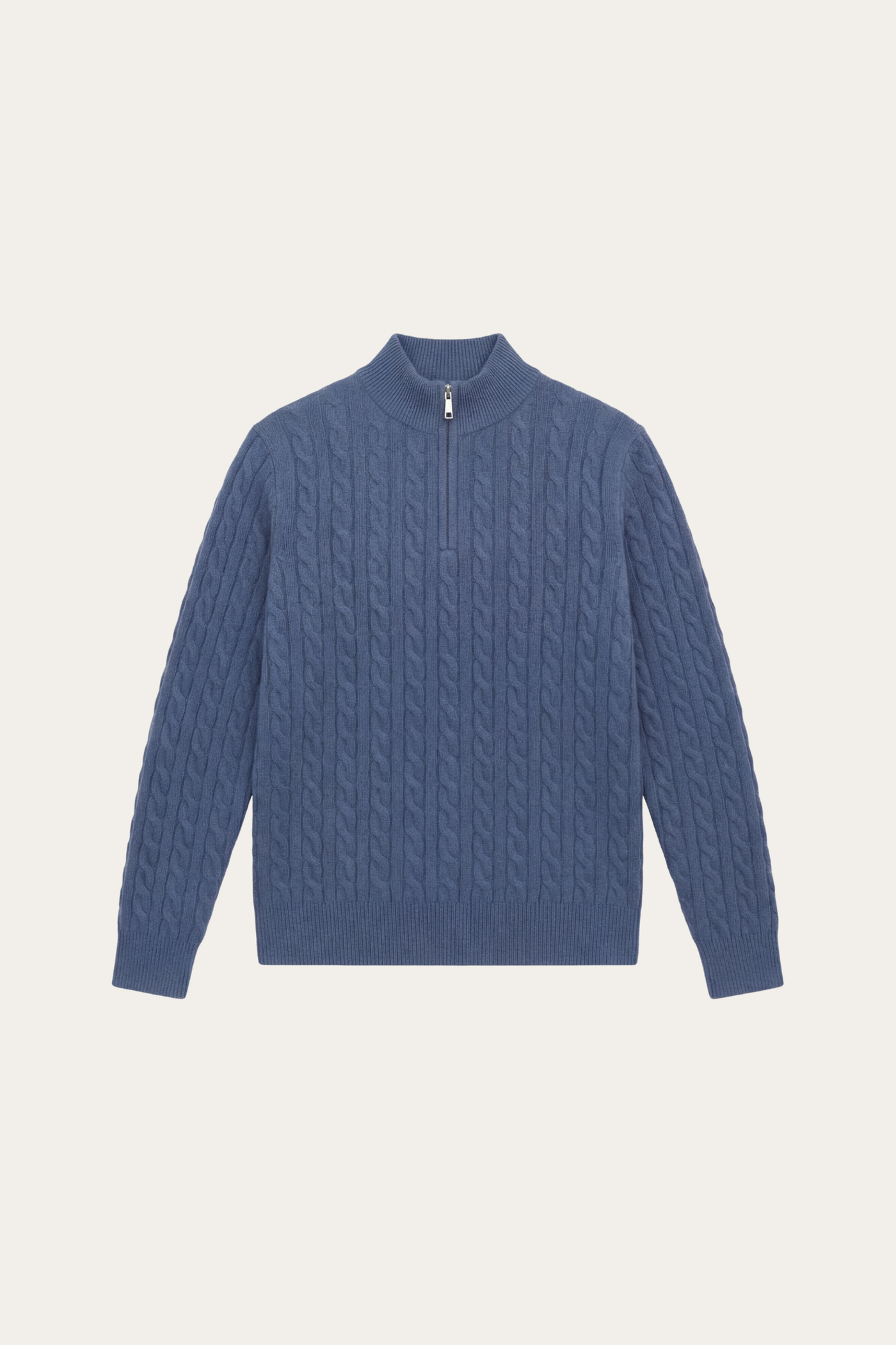 Lerano Cashmere Half-Zip Knit Blue