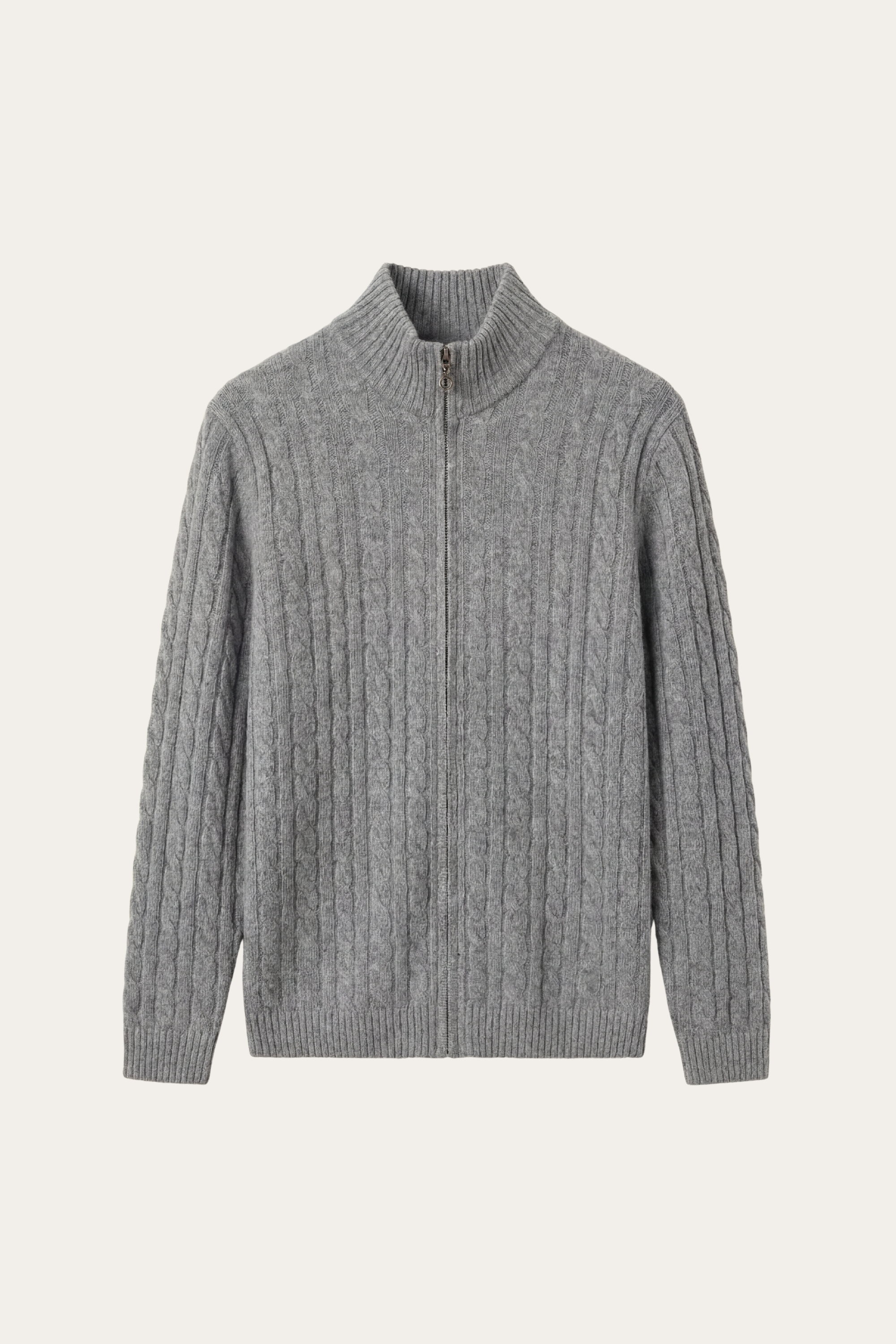 Bolzano Cable Zip Knit Grey
