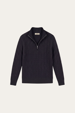 Lerano Cashmere Half-Zip Knit Black