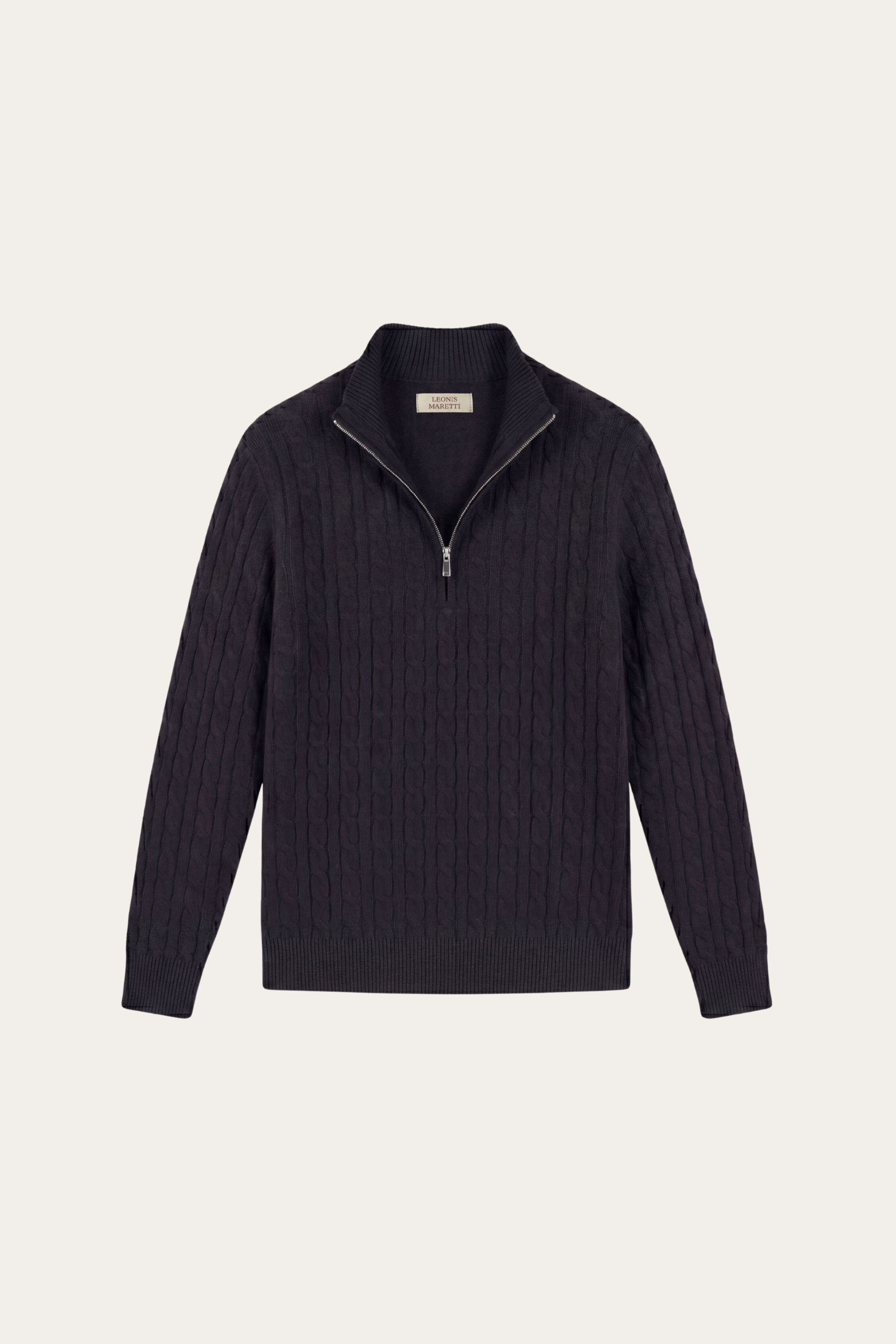 Lerano Cashmere Half-Zip Knit Black