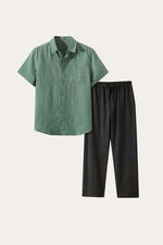 Trento Linen Set Green/Black