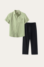 Trento Linen Set Mint Green/Black