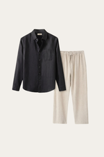 Pisa Linen Set Long Sleeve Black/Beige