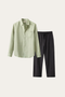 Pisa Linen Set Long Sleeve Mint Green/Black