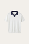 Asti Lapel Knit Polo White