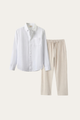 Pisa Linen Set Long Sleeve White/Beige