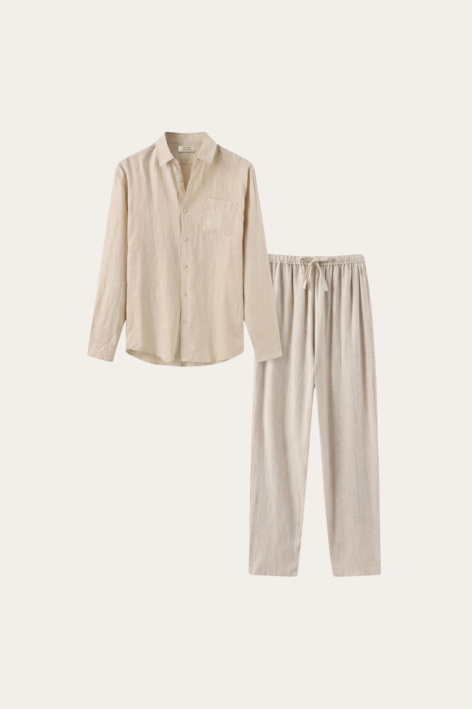 Bellagio Linen Set Long Sleeve Beige