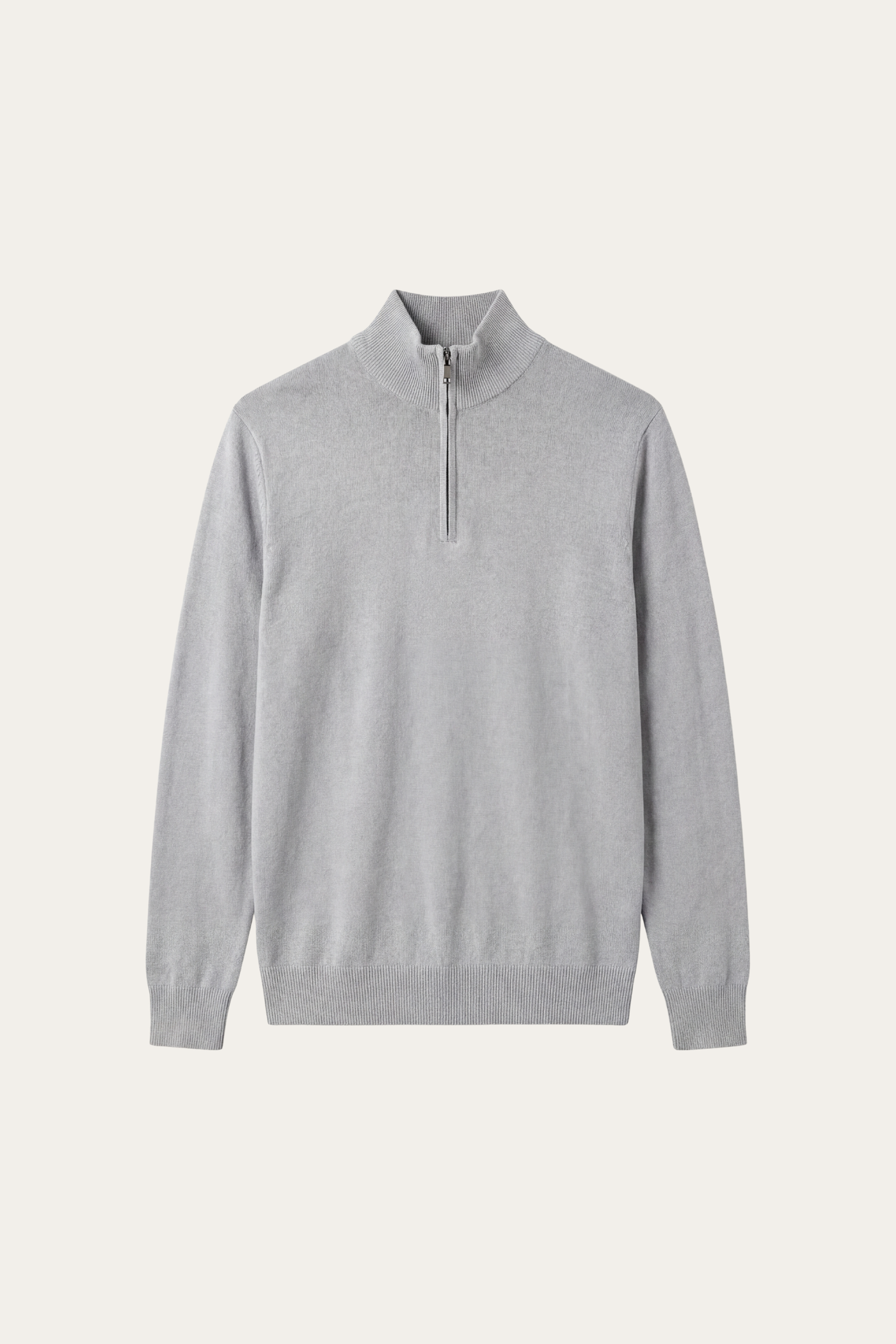 Arlino Quarter Zip Knit Light Grey