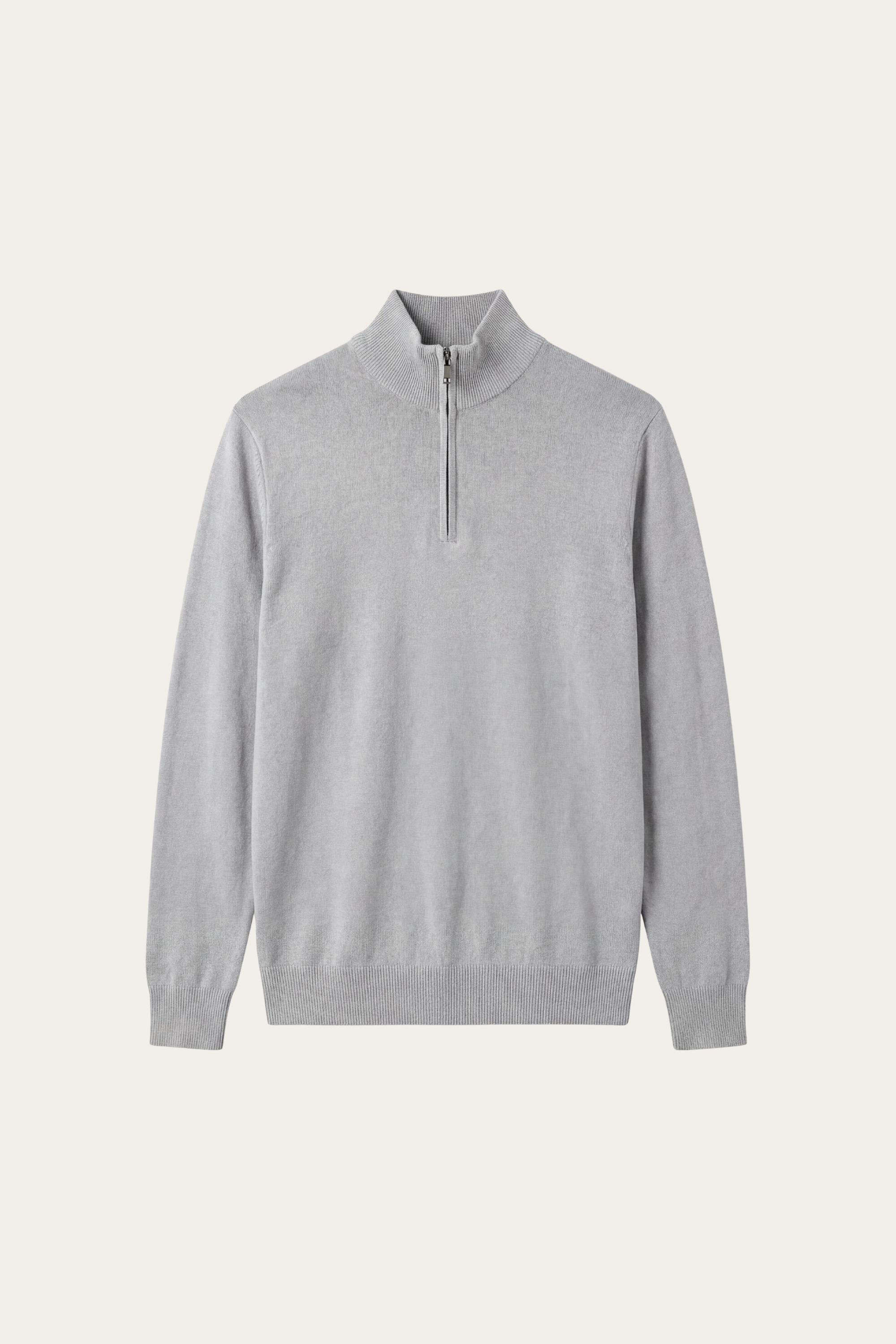 Arlino Quarter Zip Knit Light Grey