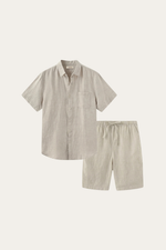 Verona Linen Shirt & Shorts Beige