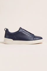 Leomar V2 Leather Slip-On Navy