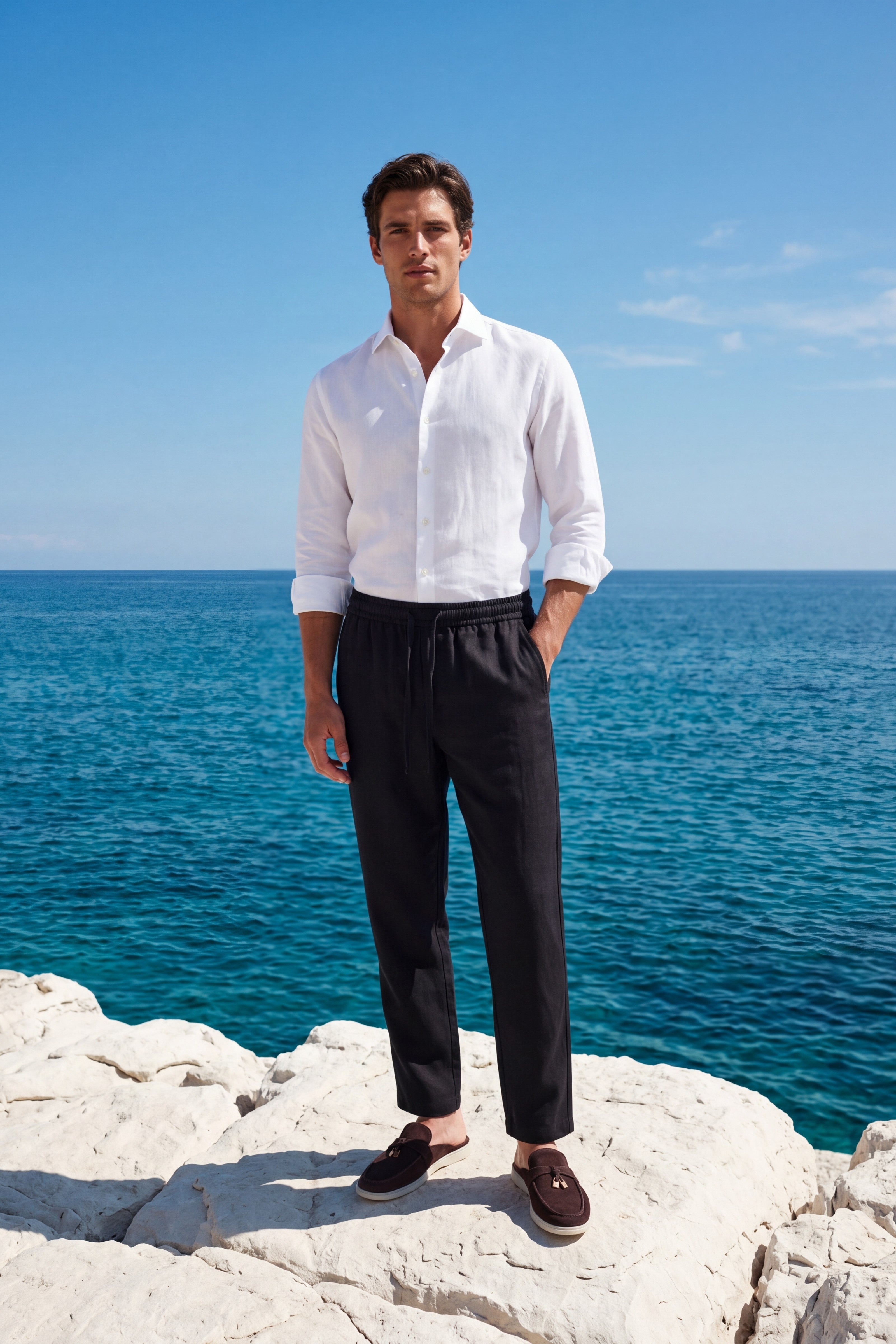 Sestri Tencel Drawstring Trouser Black