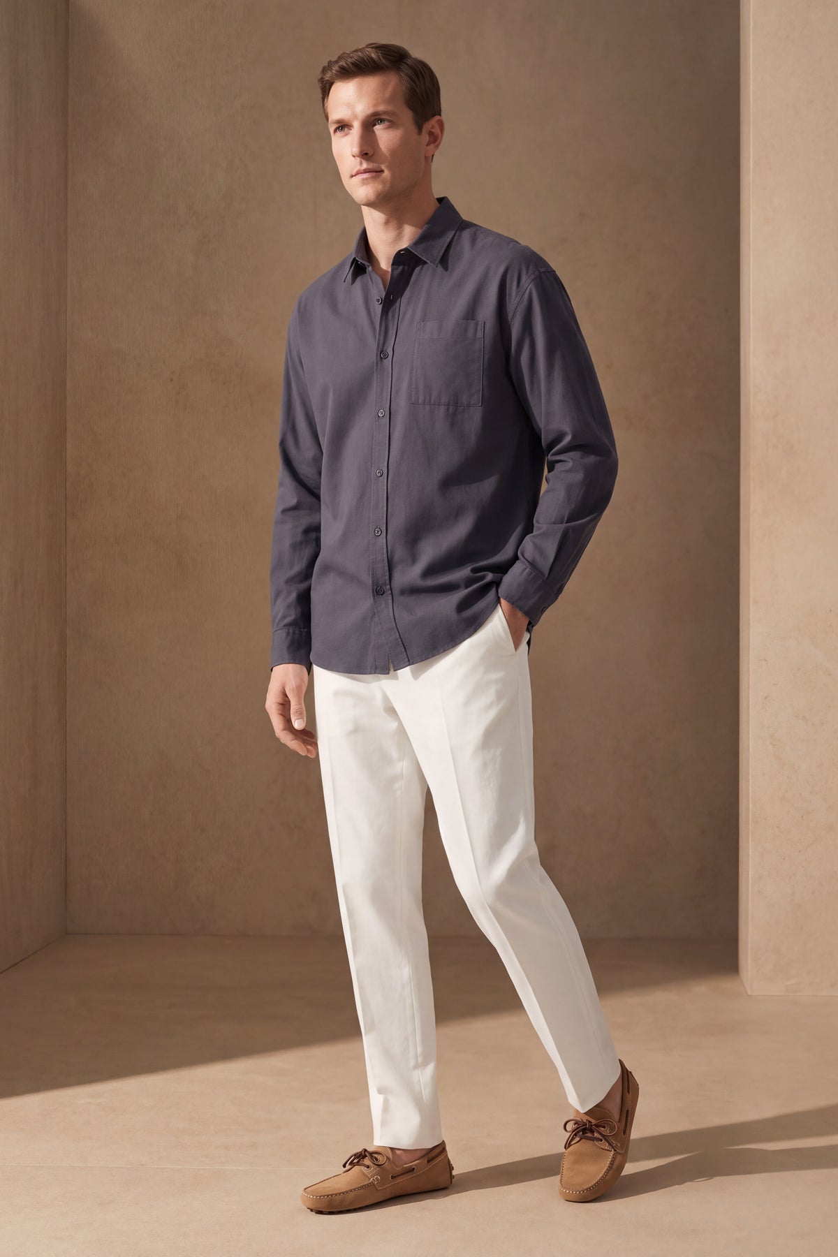 Spoleto Cotton Overshirt Charcoal