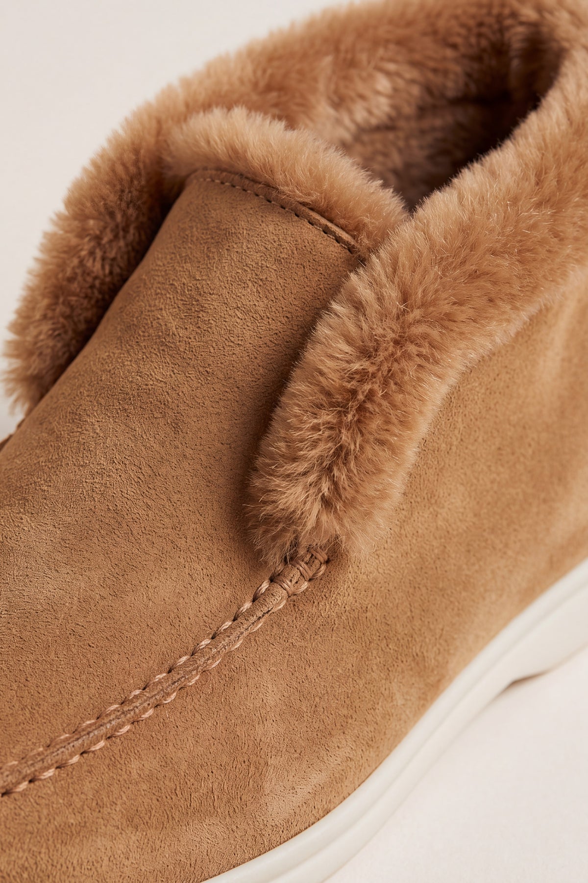 Arzano Fur-Lined High Top Loafer Camel