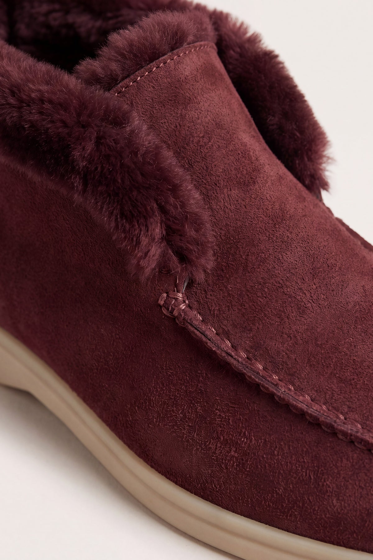 Arzano Fur-Lined High Top Loafer Burgundy