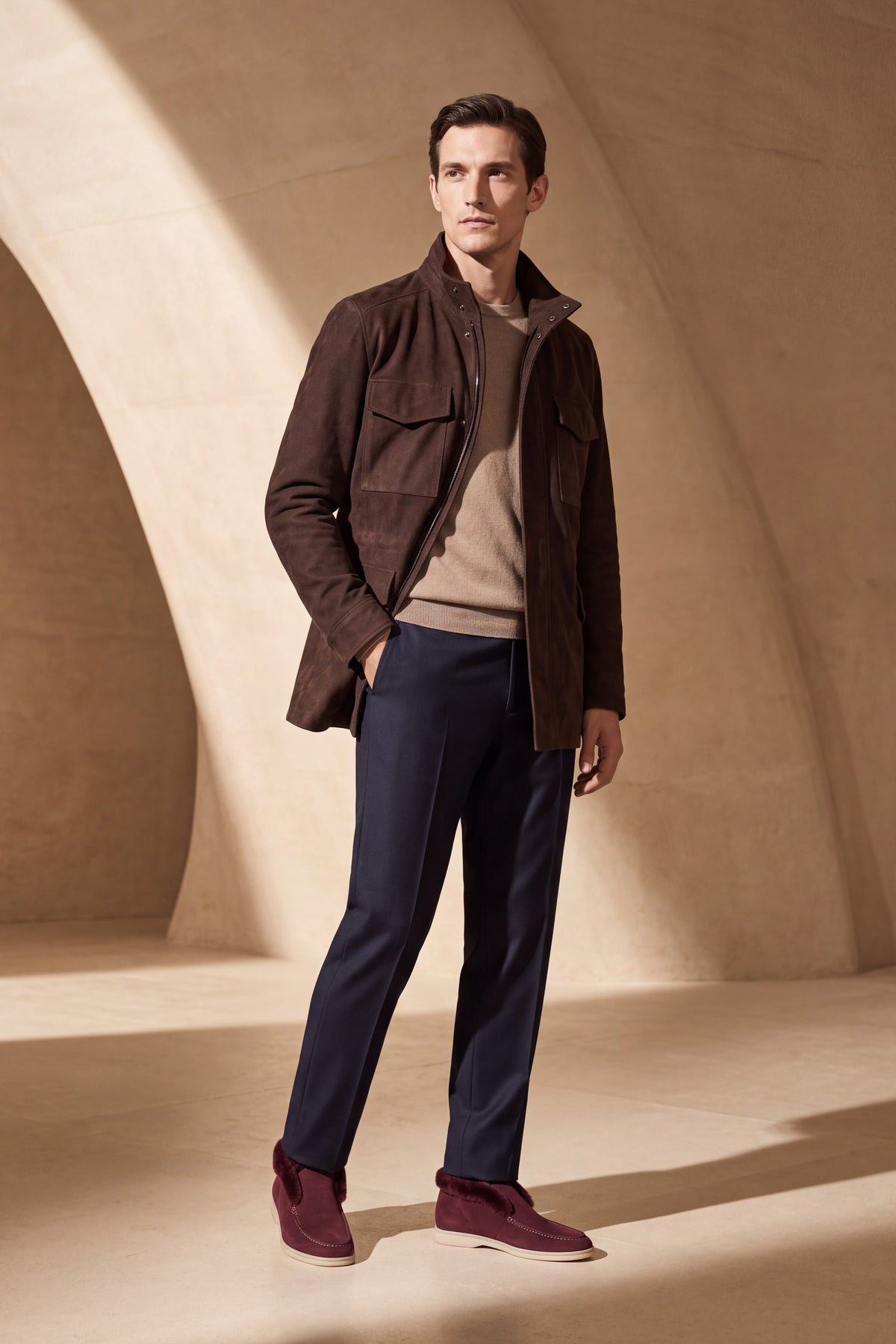 Bergamo Suede Field Jacket Brown