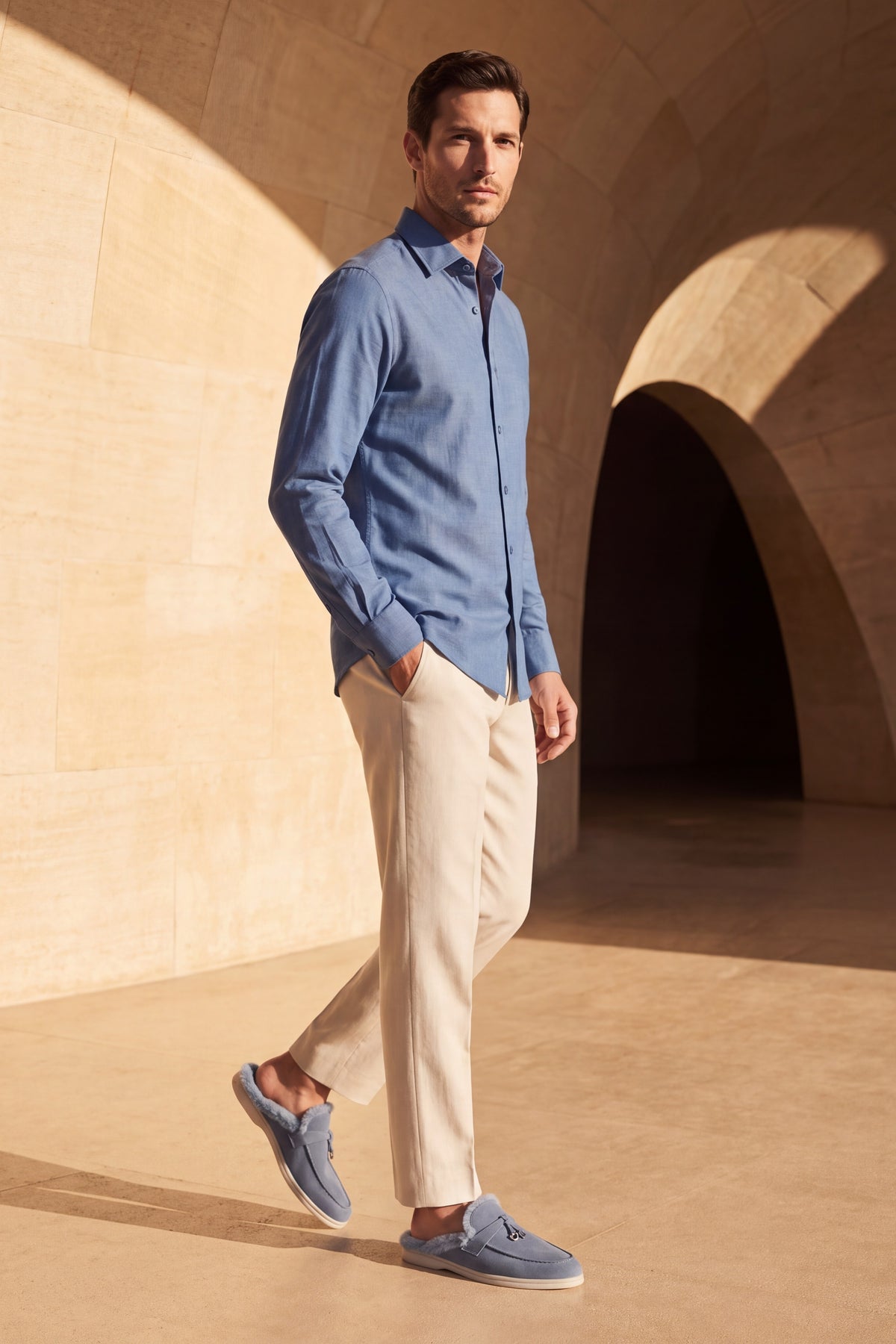 Ragusa Cotton Dress Shirt Denim Blue