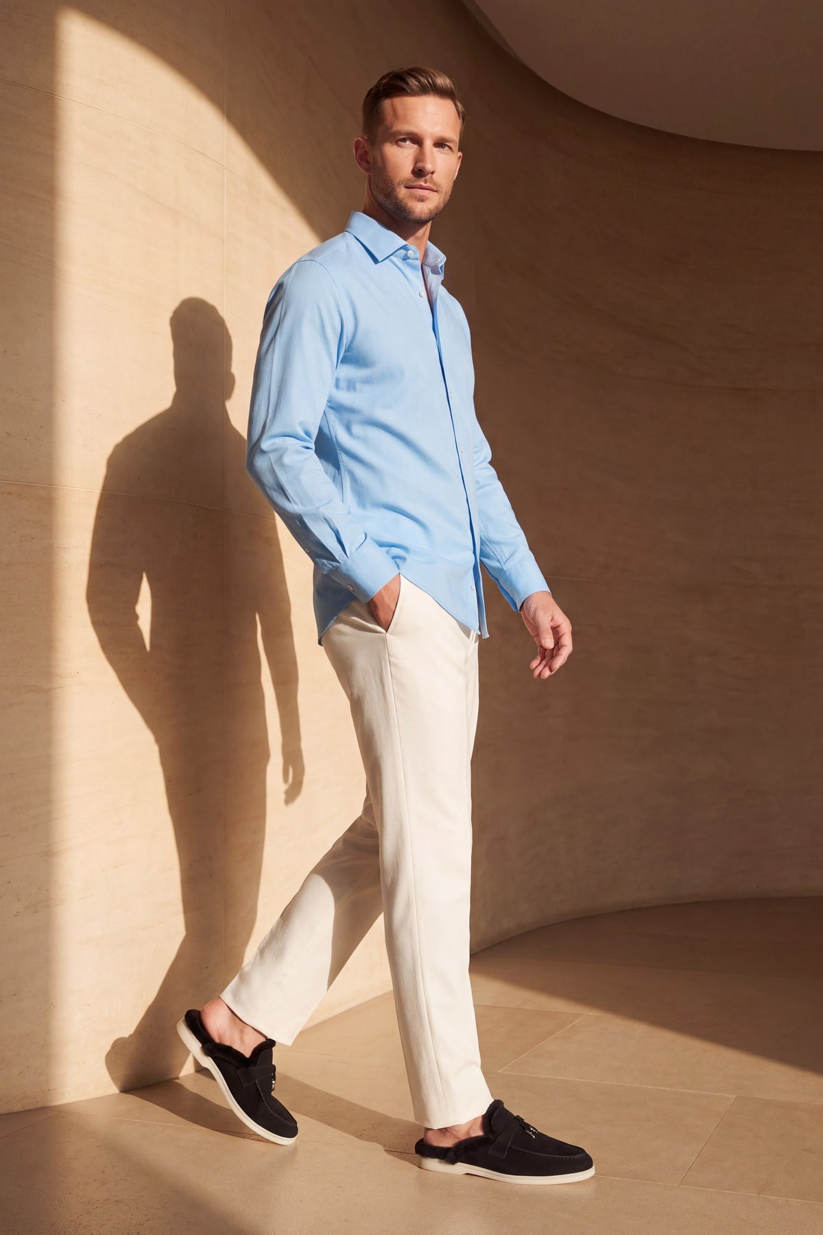 Ragusa Cotton Dress Shirt Sky Blue