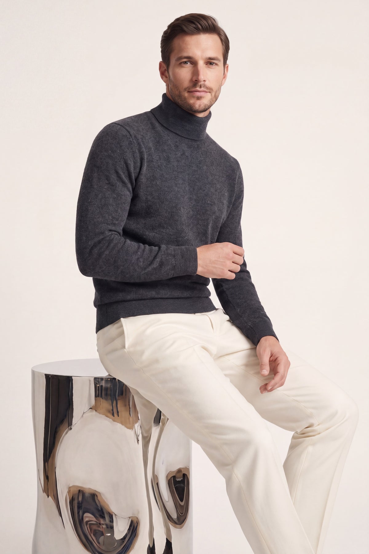 Vercelli Fine Turtleneck Grey