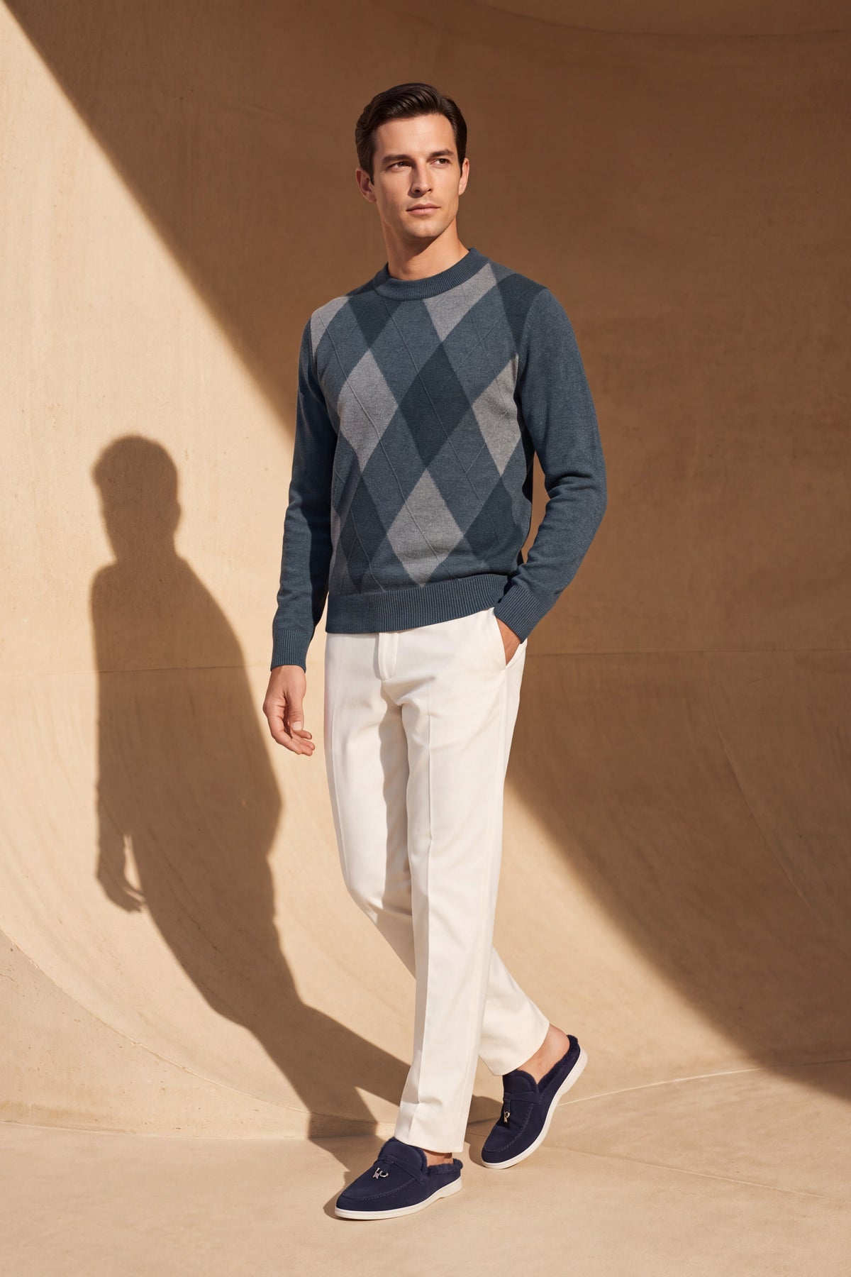 Pavia Argyle Crewneck Teal