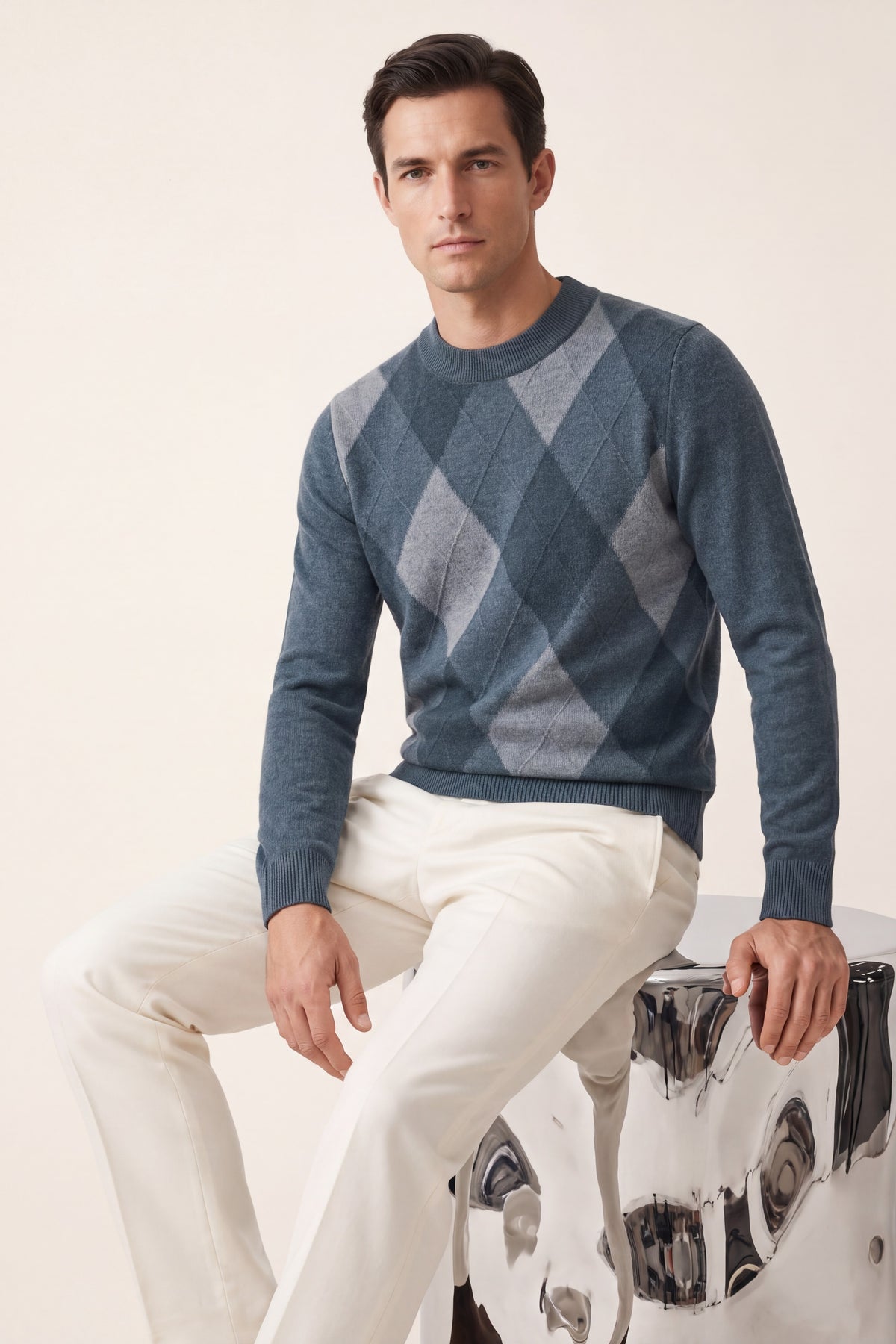 Pavia Argyle Crewneck Teal