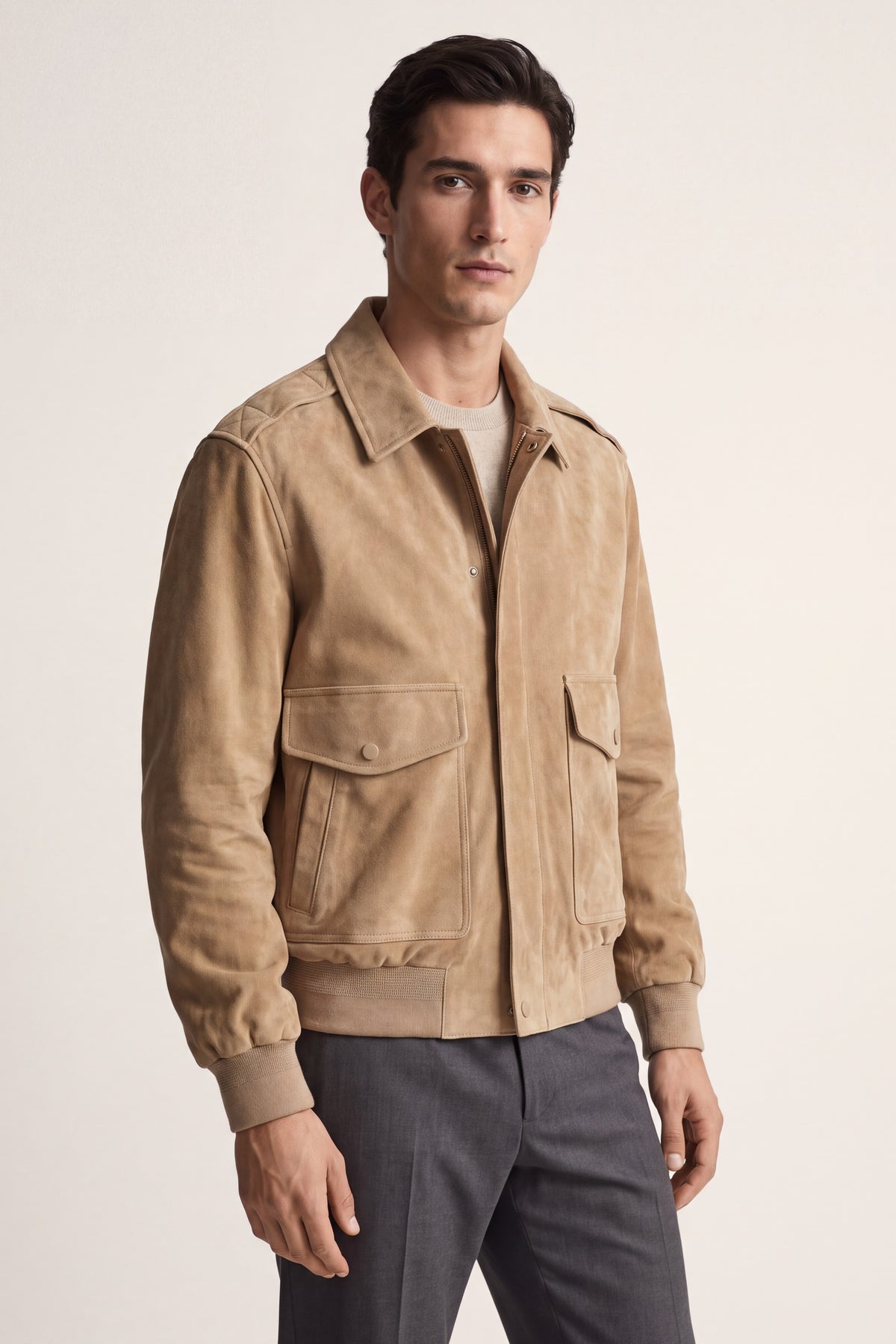 Leonis Suede Jacket Beige