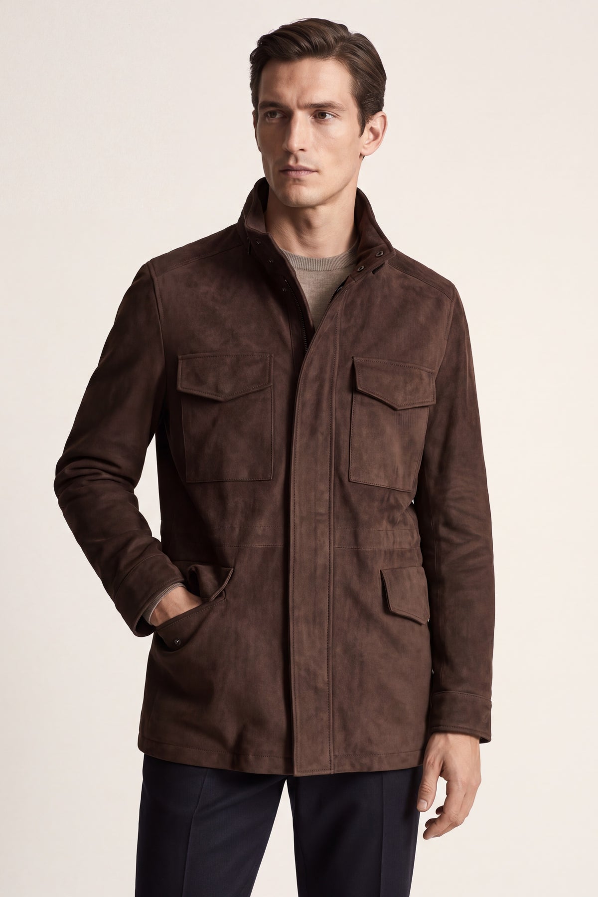 Bergamo Suede Field Jacket Brown