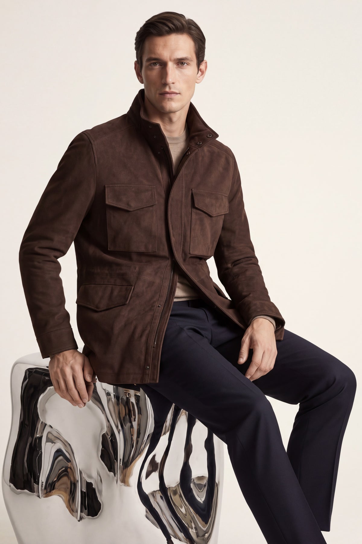 Bergamo Suede Field Jacket Brown